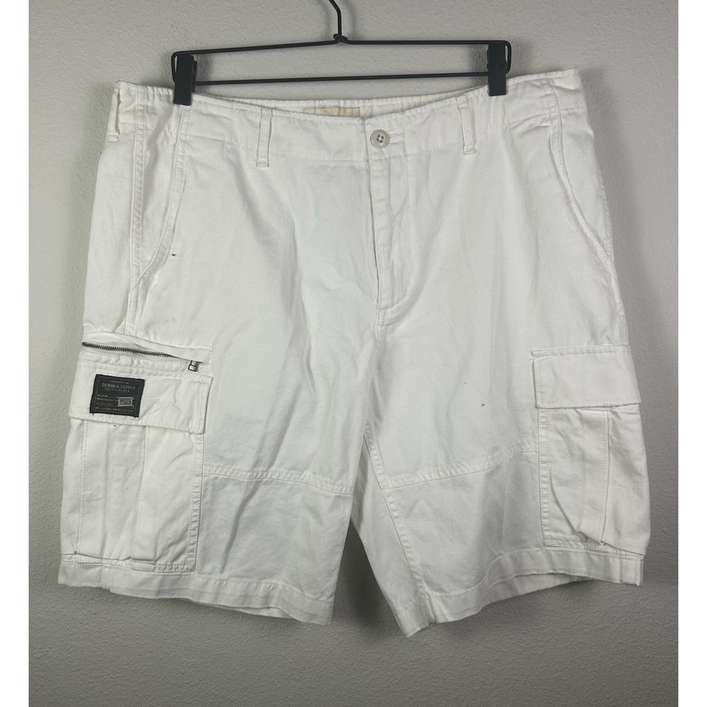 Ralph Lauren‎ Shorts Mens Sz 38 White Denim & Supply Cargo USRL  Military